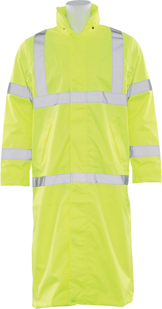 Delta Plus WEL62041HO5X S163 CL 3 Long Rain Coat, 5X, Hi Viz Orange