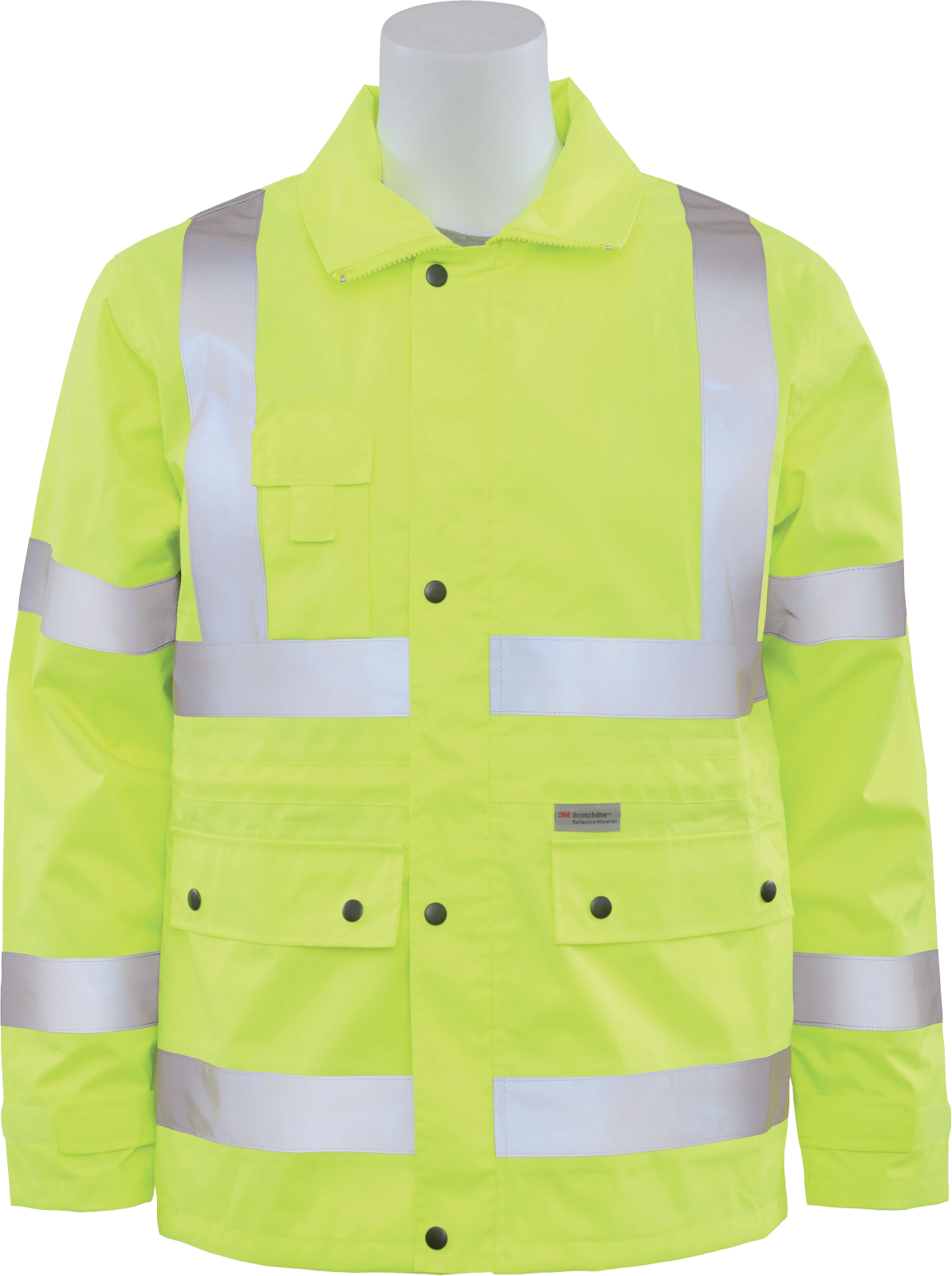 Delta Plus WEL61480HLMD S371 CL 3 Rain Coat, MD, Hi Viz Lime