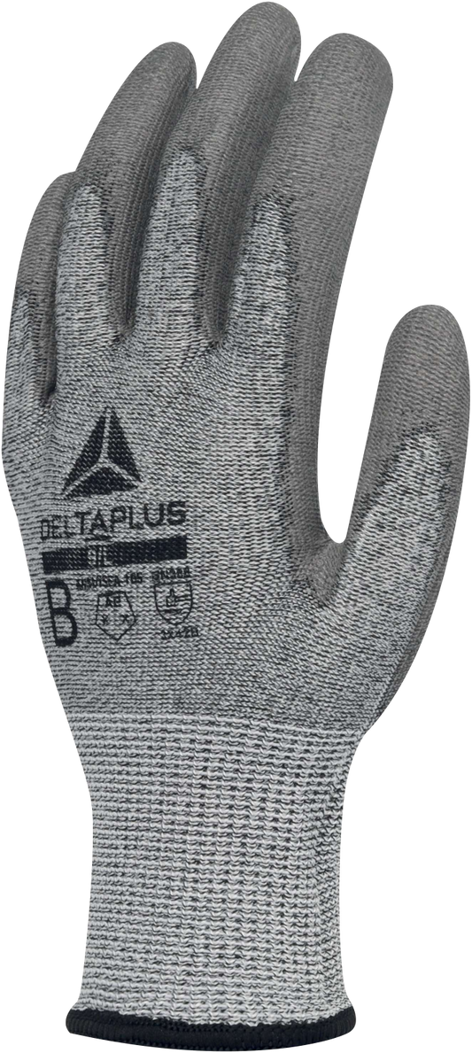 Delta Plus VECUTB04GRG308 Cut Protection Gloves, 13 Gauge, ANSI A2. 8 (MD), Pack of 3 pairs