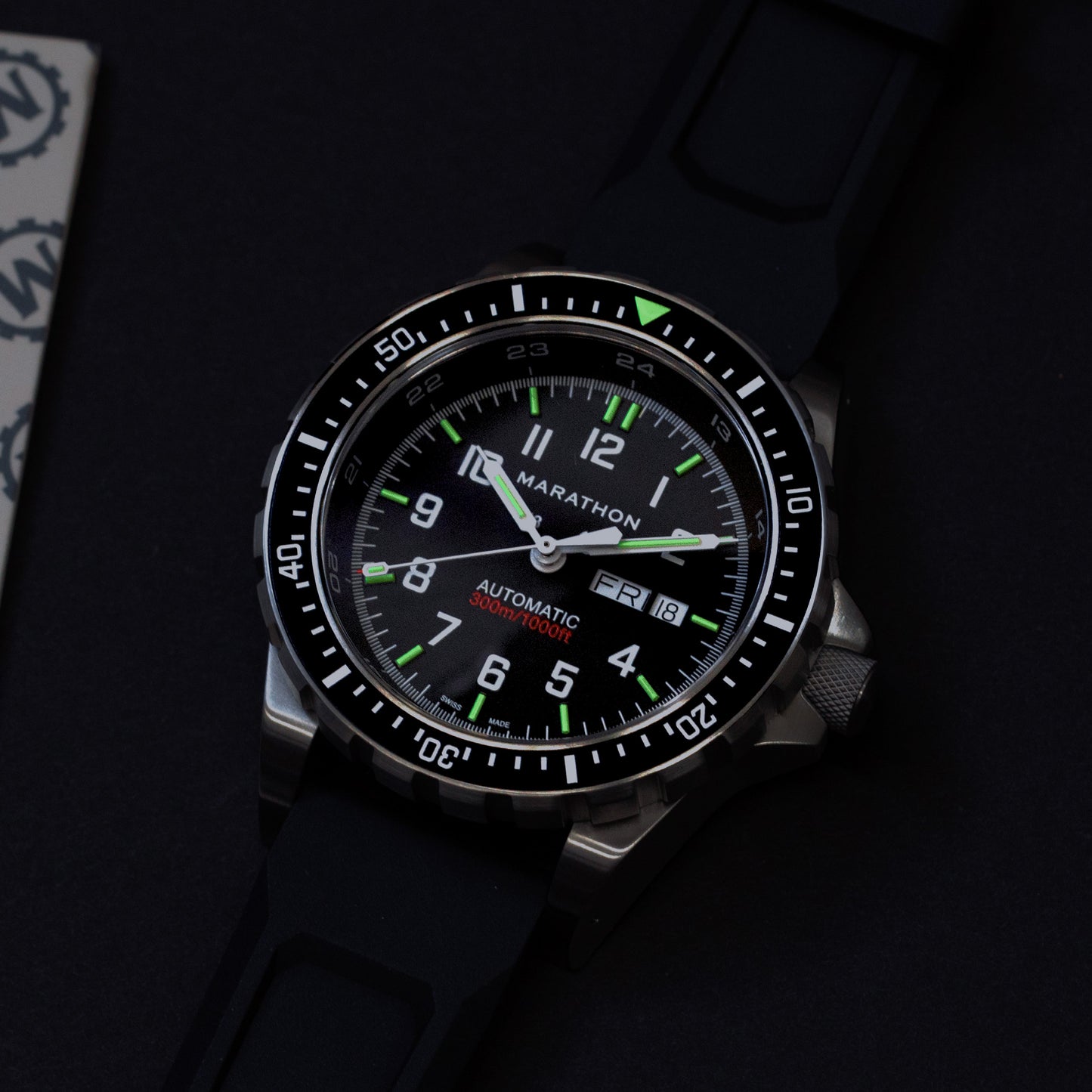 Marathon WW194021SS-0130 Jumbo Diver's Automatic (JDD) - 46mm with 3 pieces Black Rubber Strap