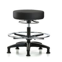 Blue Ridge Ergonomics VDHMS-RG-RG-8540 Vinyl Mini-Stool - Desk Height with Stationary Glides in Black Trailblazer™ Vinyl