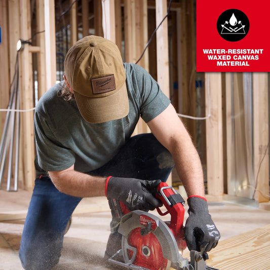 Milwaukee Tool M772E Waxed Canvas Adjustable Hat (Green), 1 EA