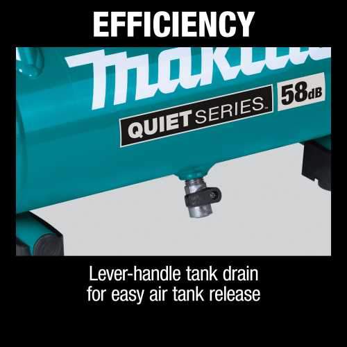 Makita MAC100Q Quiet Series 1/2 HP, 1 Gallon Compact, Oil‘Free, Electric Air Compressor