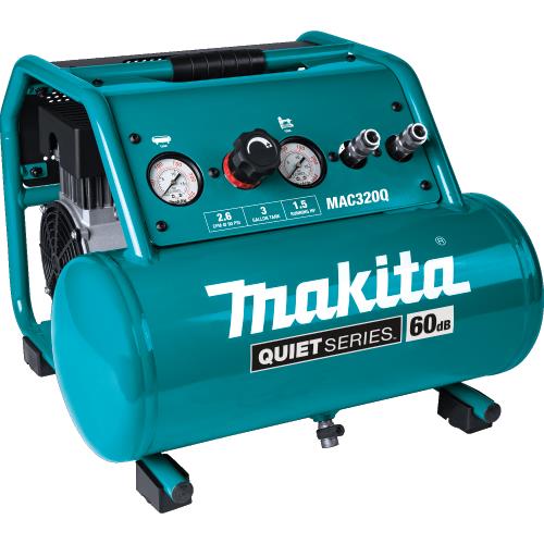 Makita MAC320Q Quiet Series 1˜1/2 HP, 3 Gallon, Oil˜Free, Electric Air Compressor