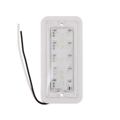 Soundoff Signal ECVDMLTST4 Dome Light - Rectangular, Flush Surface Mount, Black Base, 6" X 3", White Leds