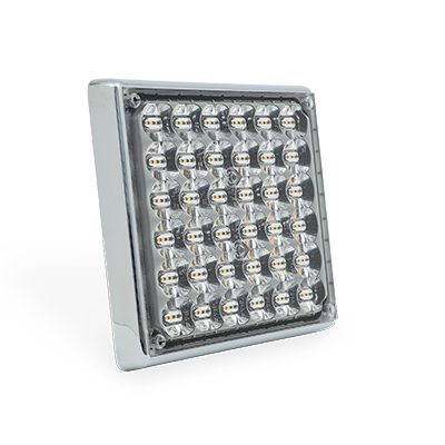 Soundoff Signal EMPSE15CF-A Mpower® 9X7 Turn Light W/ Screw Mount, Fmvss108, 9-32 Vdc, 1.5' Pigtail, Clear Housing/Lens, 36 Led, Amber