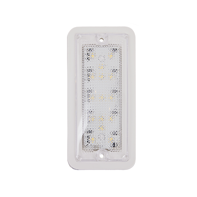 Soundoff Signal ECVDMLTST4 Dome Light - Rectangular, Flush Surface Mount, Black Base, 6" X 3", White Leds