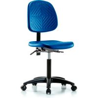 Blue Ridge Ergonomics VMBCH-RG-T1-A0-NF-RG-8815 Rutledge Vinyl Chair - Medium Bench Height with Seat Tilt & Stationary Glides in Borscht Supernova™ Vinyl