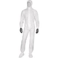 Delta Plus DT117TM DT117 DELTATEK 5000 Coverall with Elasticated Hood, White, MD