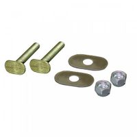 Jones Stephens C02021 50 Pairs of Closet Bolts 1/4" x 2-1/4" Brass Closet Bolts with Stainless Oval Washers and Nickel Plated Acorn Nuts, Bagged in Pairs