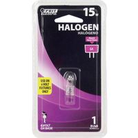 Feit Electric BPQ15T3-6/RP 15W Warm White (3000K) G4 Base (T3 Replacement) Dimmable Clear Quartz Halogen Light Bulb