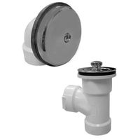 Jones Stephens B07001 Chrome Plated One-Hole Lift and Turn Bath Waste Kit, Direct T-Waste Half Kit, White Plastic