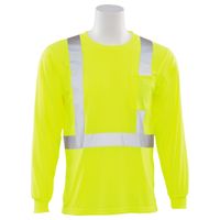 Delta Plus WEL64004HL2X 9007S Type R, Class 2 Birdseye Mesh Long Sleeve T-Shirt, Hi Viz Lime, 2X