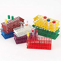 Globe Scientific 456540B Wireless Tube Rack 16mm Full Size 72-Place Nylon Blue