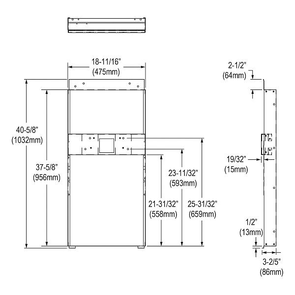 Elkay MFC100 Mounting Frame for Single-station Child ADA In-wall Refrigerated Coolers