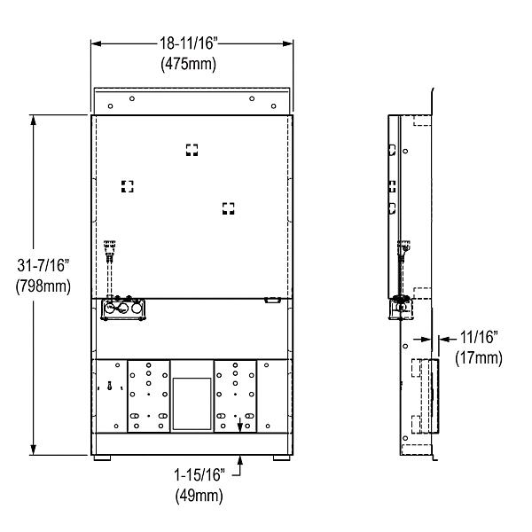 Elkay MFWSF100 Mounting Frame for Single-station In-wall Non-refrigerated SwirlFlo Bottle Filling Stations