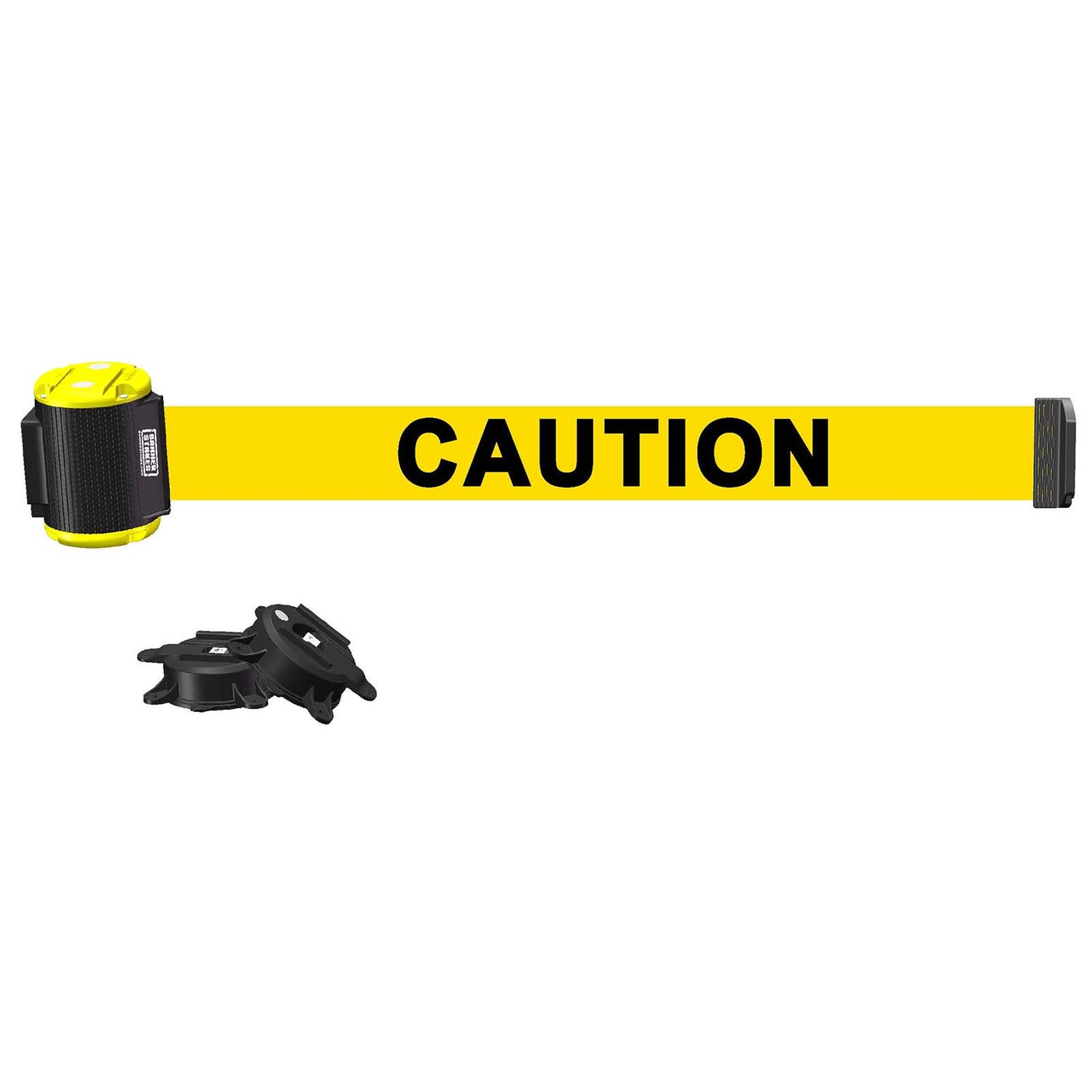 Banner Stakes MH1501 15' Magnetic Wall Mount - Yellow "Caution" Banner