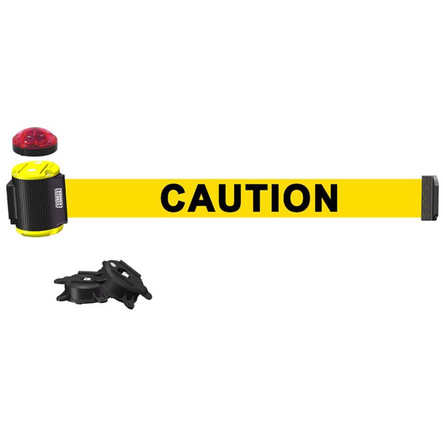 Banner Stakes MH1501L 15' Magnetic Wall Mount with Light Kit- Yellow "Caution" Banner