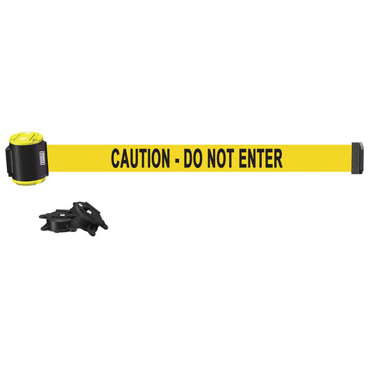 Banner Stakes MH1502 15' Magnetic Wall Mount - Yellow "Caution - Do Not Enter" Banner