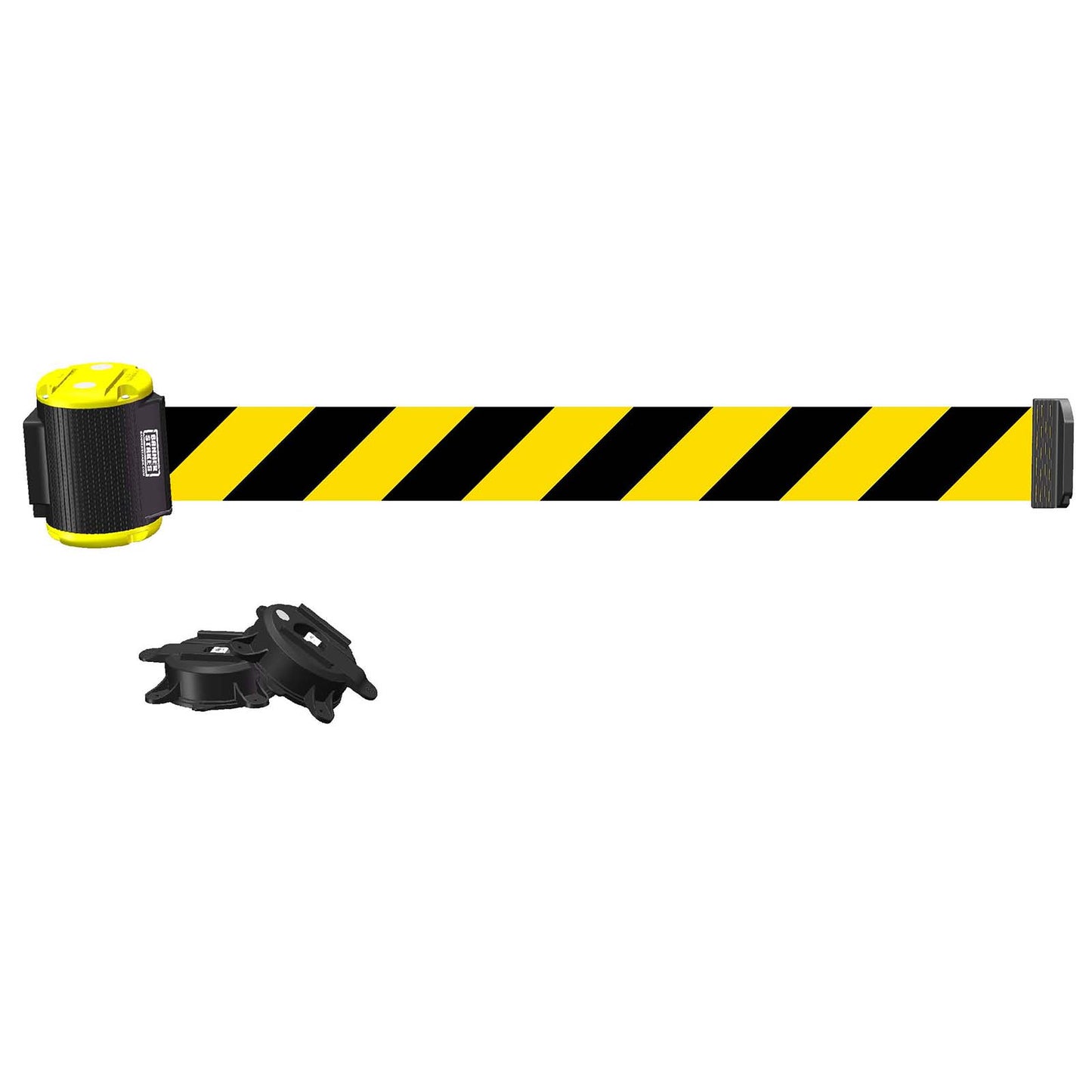 Banner Stakes MH1507 15' Magnetic Wall Mount - Yellow/Black Diagonal Stripe Banner