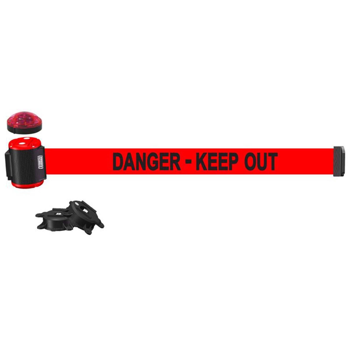 Banner Stakes MH1509L 15' Magnetic Wall Mount with Light Kit- Red "Danger - Keep Out" Banner