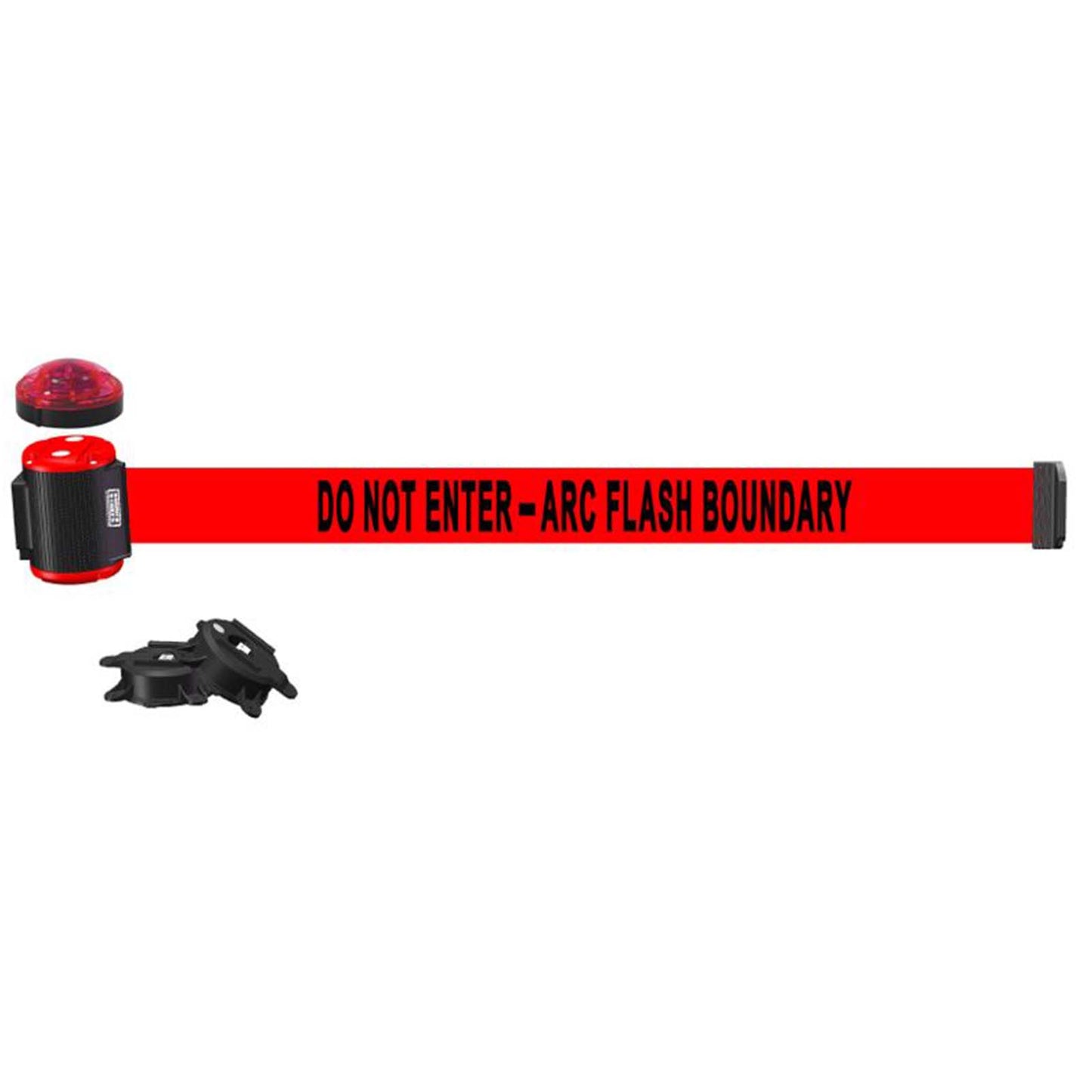 Banner Stakes MH1511L 15' Magnetic Wall Mount with Light Kit- Red "Do Not Enter - Arc Flash Boundary" Banner