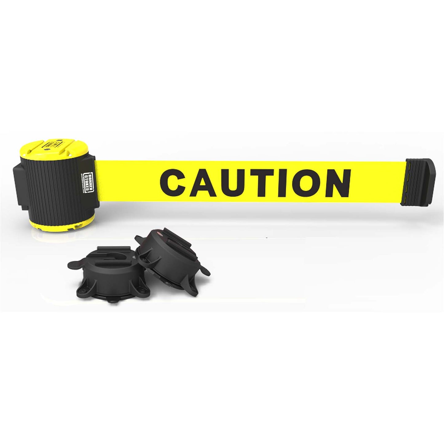 Banner Stakes MH5001 30' Magnetic Wall Mount - Yellow "Caution" Banner