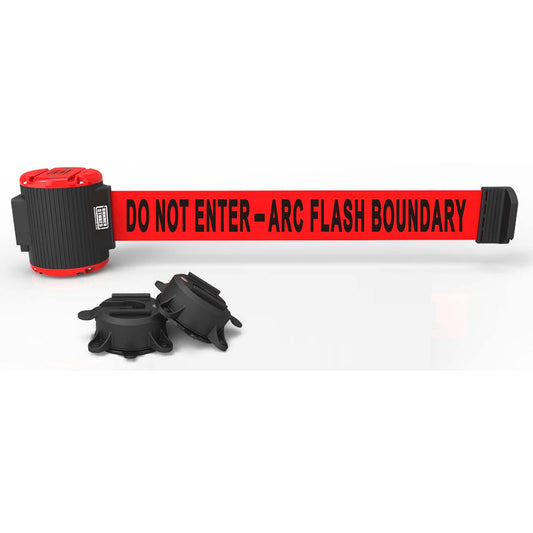 Banner Stakes MH5011 30' Magnetic Wall Mount - Red "Do Not Enter - Arc Flash Boundary" Banner