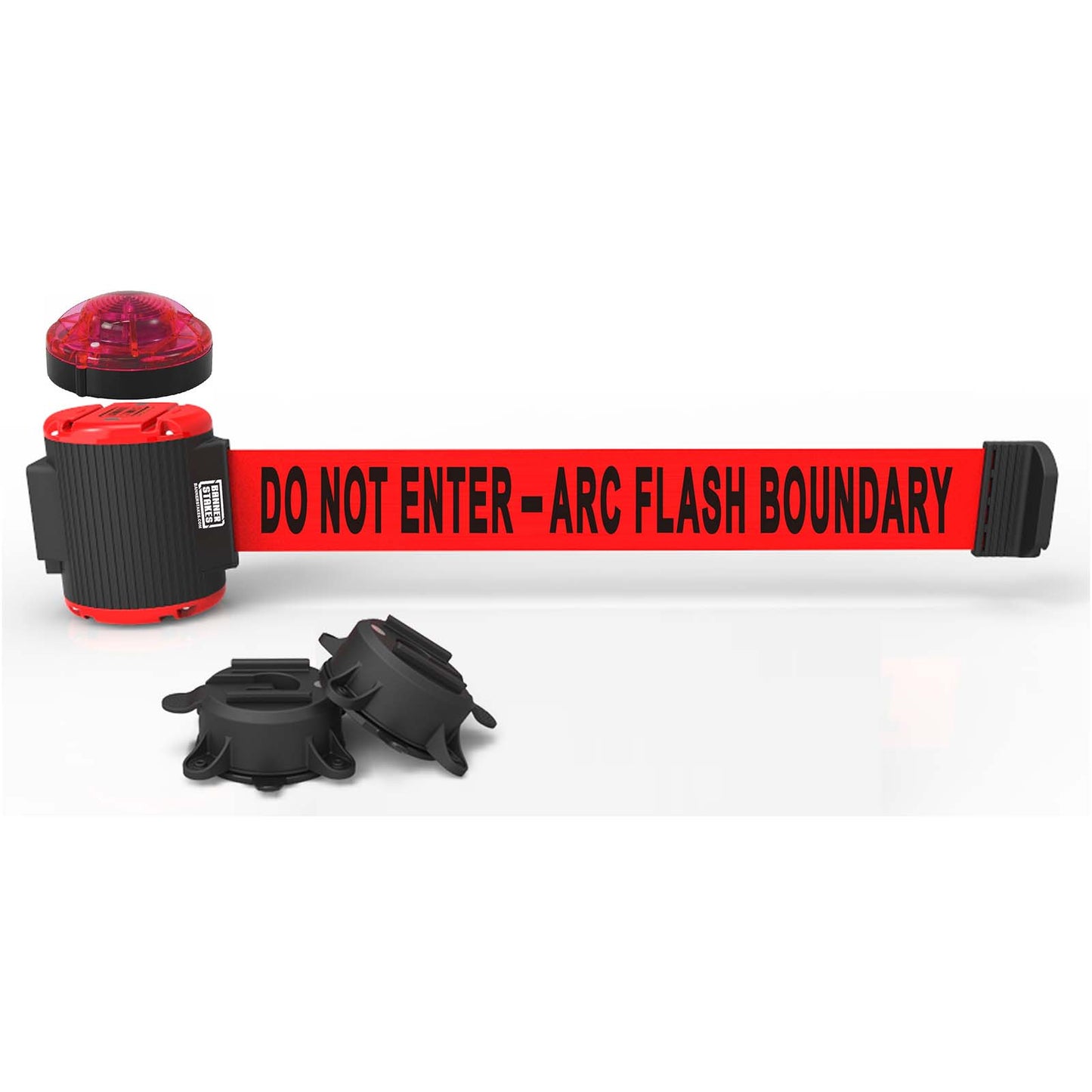 Banner Stakes MH5011L 30' Magnetic Wall Mount with Light Kit - Red "Do Not Enter - Arc Flash Boundary"