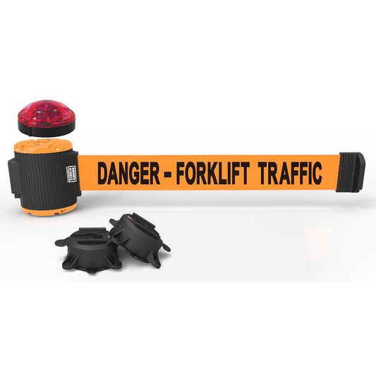 Banner Stakes MH5013L 30' Magnetic Wall Mount with Light Kit - Orange "Forklift Traffic"