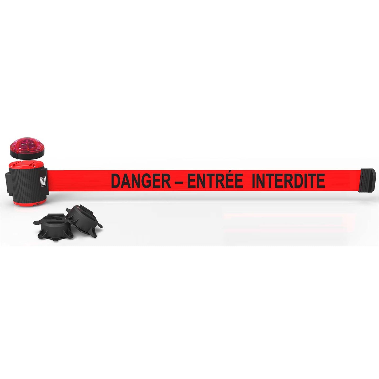 Banner Stakes MH5017L 30' Magnetic Wall Mount with Light Kit - Red "DANGER – ENTRÉE INTERDITE"