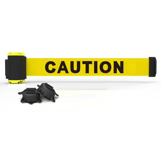 Banner Stakes MH7001 7' Magnetic Wall Mount - Yellow "Caution" Banner