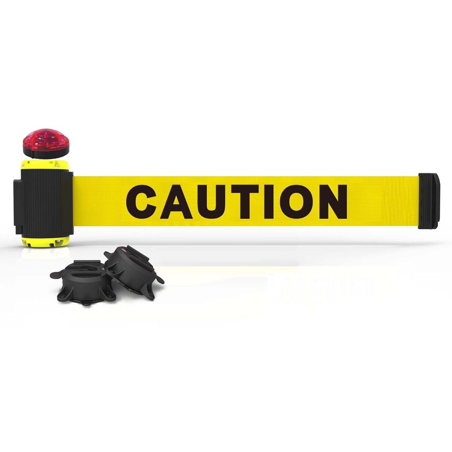 Banner Stakes MH7001L 7' Magnetic Wall Mount with Light Kit - Yellow "Caution"