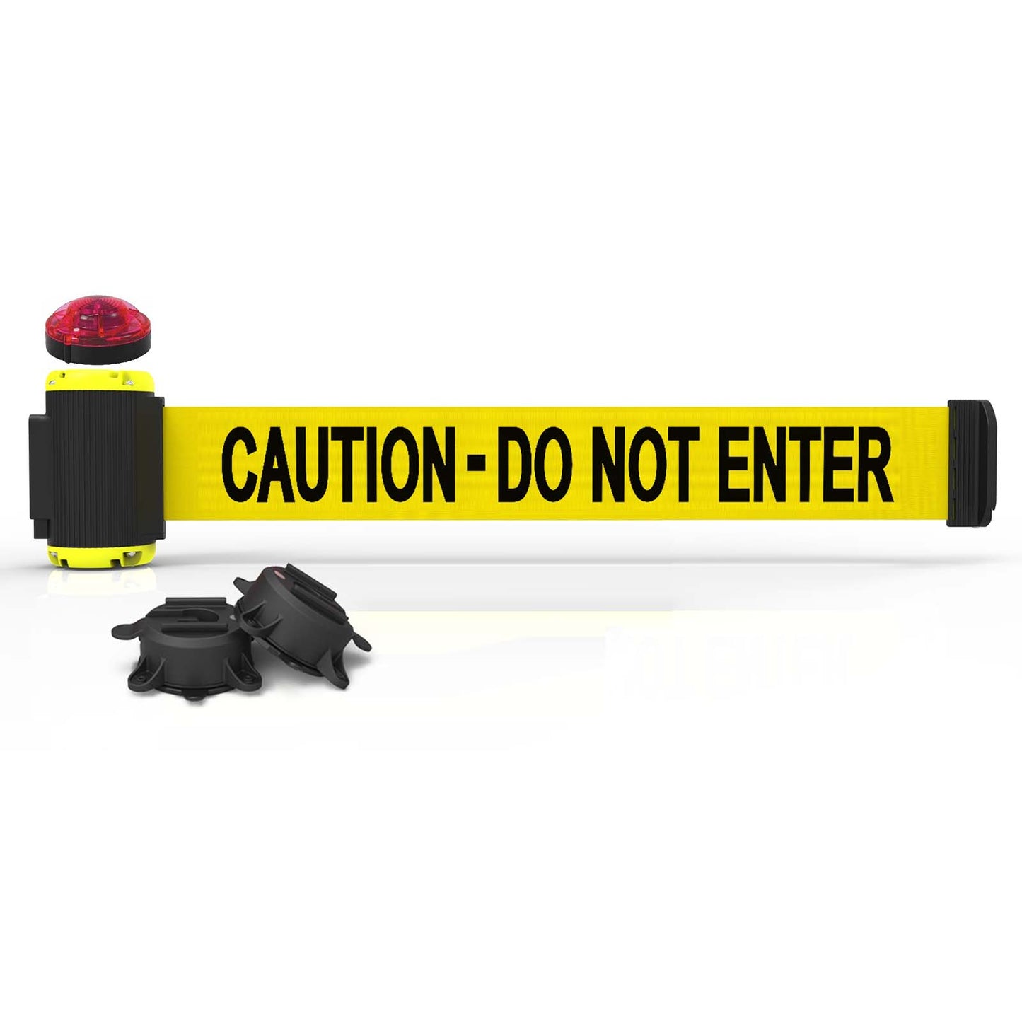 Banner Stakes MH7003L 7' Magnetic Wall Mount with Light Kit - Yellow "Caution-Do Not Enter"