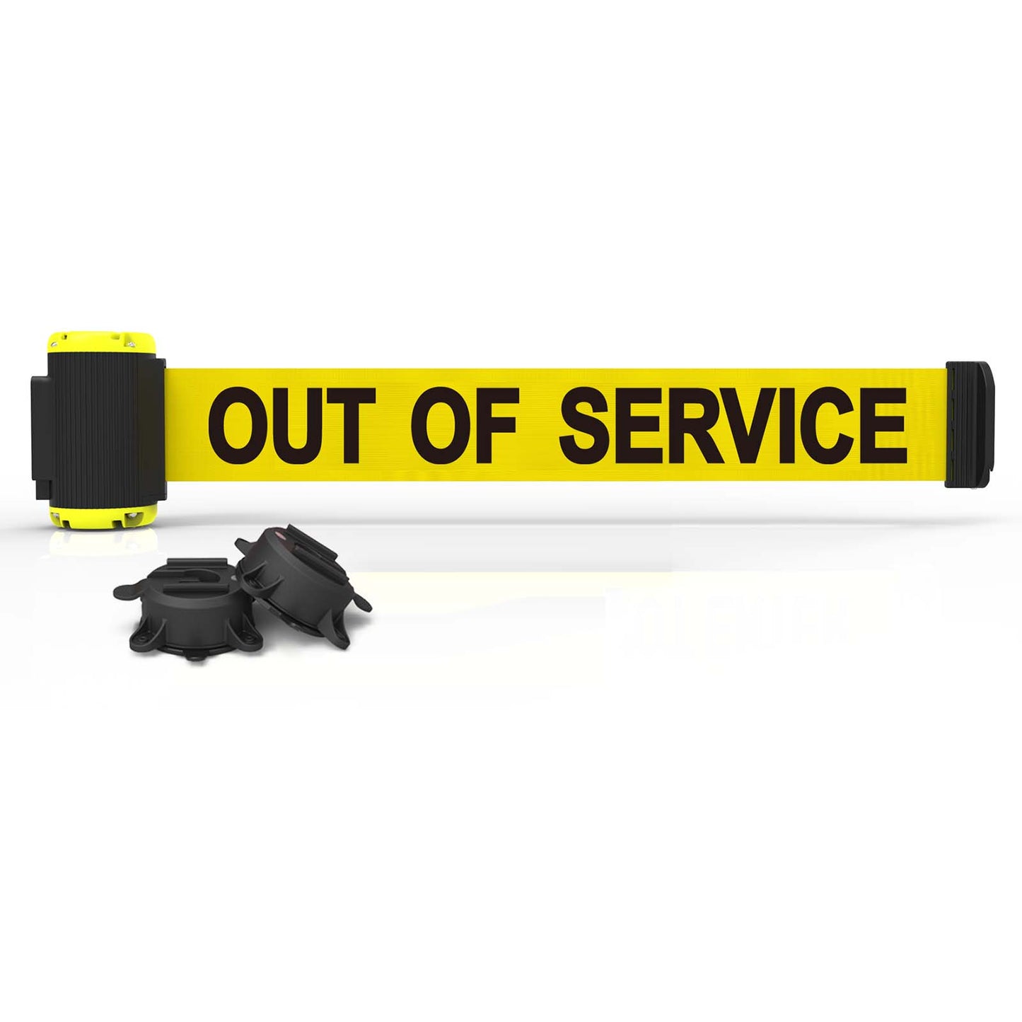 Banner Stakes MH7005 7' Magnetic Wall Mount - Yellow "Out of Service" Banner