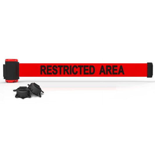 Banner Stakes MH7007 7' Magnetic Wall Mount - Red "Restricted Area" Banner