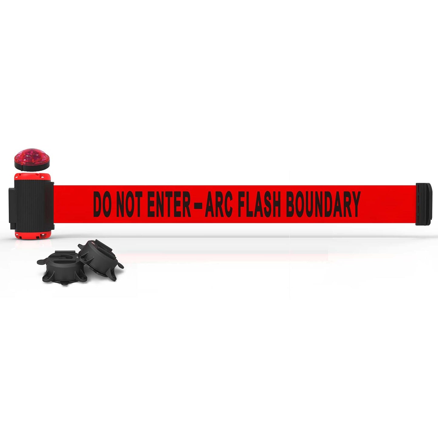 Banner Stakes MH7010L 7' Magnetic Wall Mount with Light Kit - Red "Do Not Enter-Arc Flash Boundary"