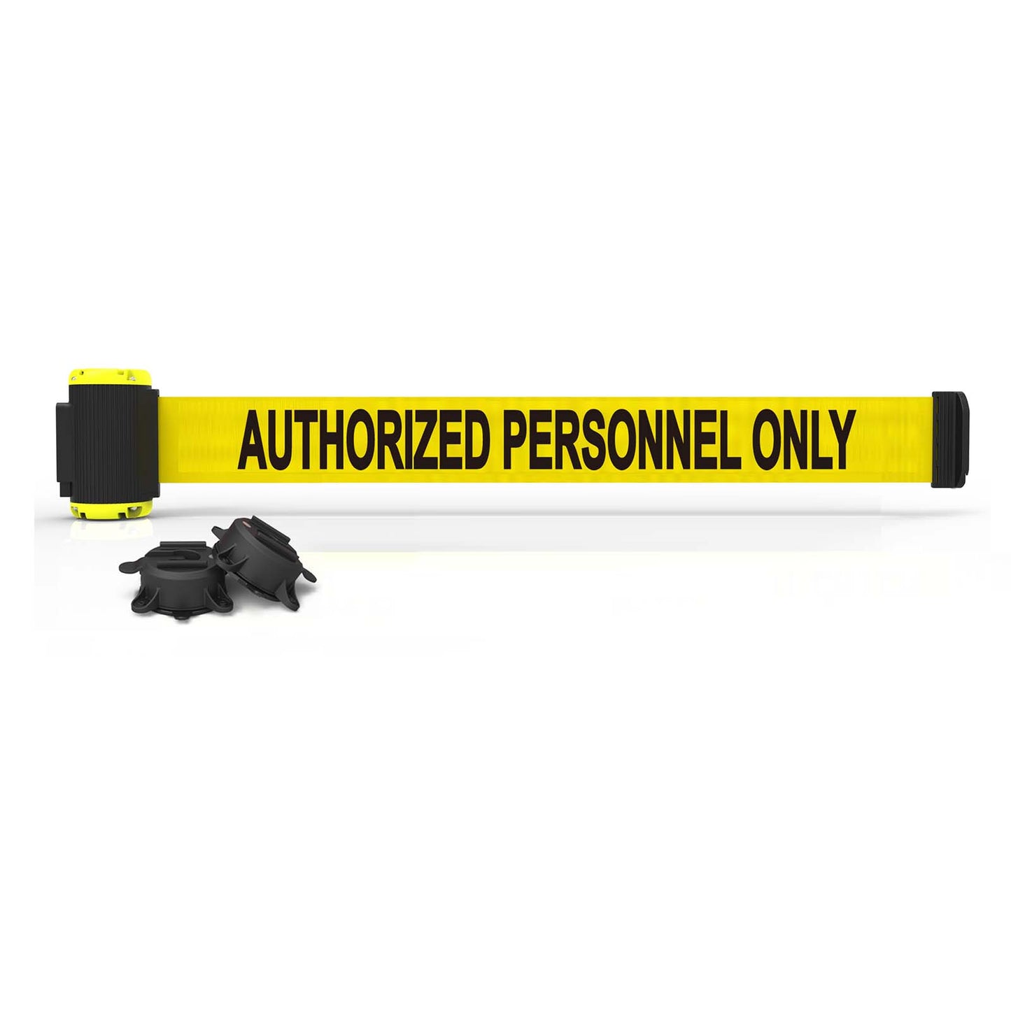 Banner Stakes MH7013 7' Magnetic Wall Mount - Yellow "Authorized Personnel Only"" Banner