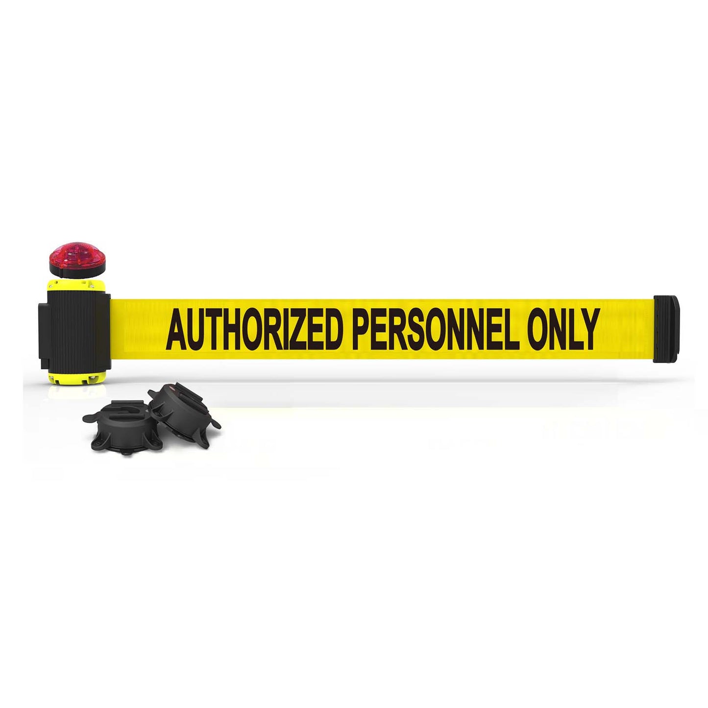 Banner Stakes MH7013L 7' Magnetic Wall Mount with Light Kit - Yellow "Authorized Personnel Only"