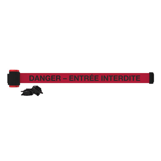 Banner Stakes MH7017 7' Magnetic Wall Mount - Red "Danger- Entrée Interdite" Banner