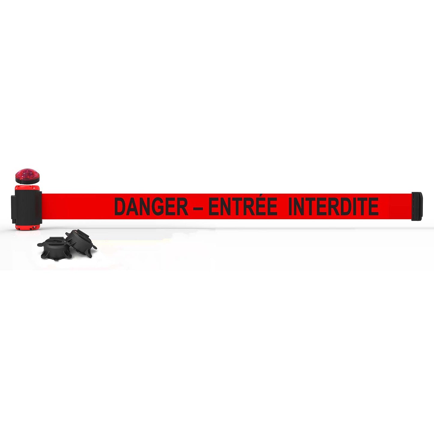 Banner Stakes MH7017L 7' Magnetic Wall Mount with Light Kit - Red "Danger - Entrée Interdite"