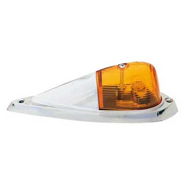 Peterson V109A Incandescent Marker/ Clearance, P2, Oblong, Cab Light Chrome Finish 7.875″X2.875″, Amber, Viz Pack