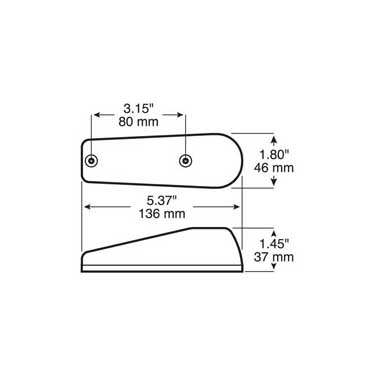 Peterson M116A Incandescent P2, Rectangular, W/ Reflex, 3.3.74″X2.0″, Amber, Bulk Pack