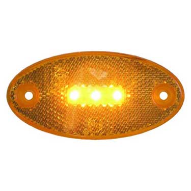 Peterson 1200A Led Side Marker, Oval, Ece, W/ Reflex, 3.94″X1.97″, Multi-Volt, Amber, Bulk Pack