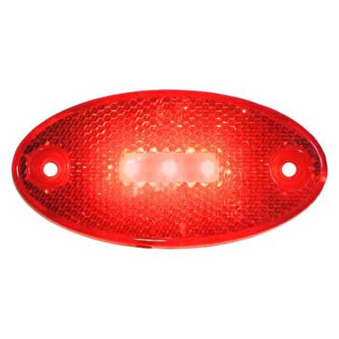 Peterson 1200R Led Rear Outline Marker, Ece, Oval, W/ Reflex, 3.94″X1.97″, Multi-Volt, Red, Bulk Pack