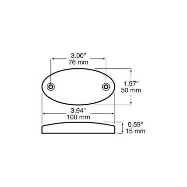 Peterson 1200C Led Front End Outline Marker, Oval, Ece, W/ Reflex, 3.94″X1.97″, Multi-Volt, White, Bulk Pack