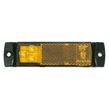 Peterson 1203A Led Side Marker, Rectangular, Ece, W/ Reflex, 5.11″X1.26″, Multi-Volt, Amber, Bulk Pack