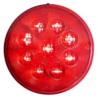 Peterson 1217F-9 Led Ece-Compliant 4″ Round Rear Fog Light, Clear W/ Red Diodes, Grommet Mount,  Multi-Volt, Mfg Pk