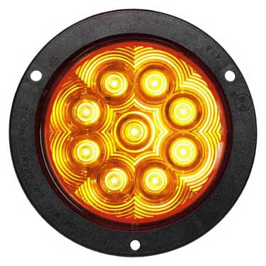 Peterson 1218A-9 Led Turn Signal, Round, Ece, Amp, Flange-Mount 4″, Multi-Volt, Amber, Poly Bag