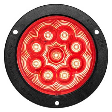 Peterson 1218KR-9 Led Stop/Turn/Tail, Light, Round, Ece, Amp, Flange-Mount Kit 4″ Multi-Volt, Red, Poly Bag